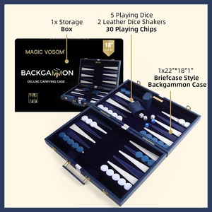 Tùy Chỉnh Durable Handmade Du Lịch Sang Trọng Da Backgammon Hội Đồng Quản Trị Trò Chơi Thiết Lập Trò Chơi Cờ Vua Trò Chơi - Product Image 5