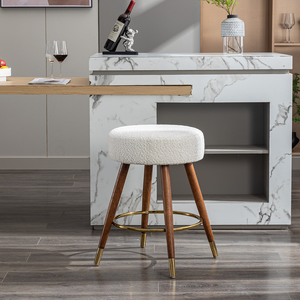 Modern Upholstered Counter Height Rocking <b>Bar</b> <b>Stool</b> with 360 Degree Swivel for Apartment Use - Product Image 3