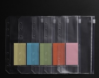 Pochettes pour classeur A5 A6 A7, 6 trous, enveloppes budgétaires pour argent, organiseur de portefeuille sans fermeture éclair, pochettes latérales en PVC scintillant