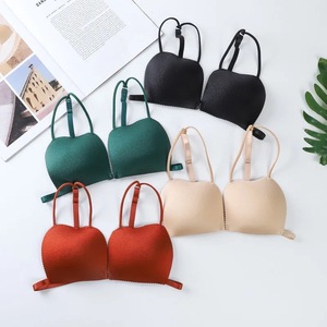 Soutien-gorge sexy pour femme, sans coutures, push-up, fermeture avant, tissé, respirant, écologique, antibactérien, bonnet 3/4, bretelles réglables - Product Image 2