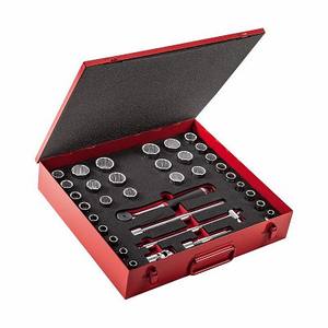 Jeu de douilles à chocs Usag 1/2 pouce en acier au chrome vanadium, kit d'outils à main 37x28x8 cm - Product Image 1