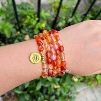 108 Mala 5-8mm forme libre cornaline perles Bracelet fleur de Lotus charme pierre naturelle Yoga guérison méditation bijoux en gros