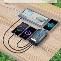 Batterie Externe Solaire Étanche 20000mAh Double USB avec Support, Entrée Type-C et DC, Batterie au Lithium Polymère Anti-Surcharge