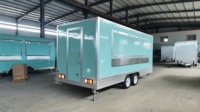 Remorque alimentaire carrée personnalisée à double essieu en acier inoxydable pour snacks, hot-dogs, frites, restauration, résistante à la rouille, intégrée