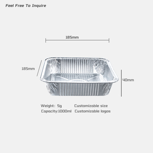 1000ml Einweg-Aluminiumfolien-Lebensmittels chale zum Mitnehmen Verpackungs box Koch behälter mit Karton deckel - Product Image 2