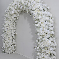 Decoración Floral para Arco de Boda, Flores para Exhibición en Salón de Eventos, Decoración de Arco de Boda con Hortensias y Rosas en Hilera