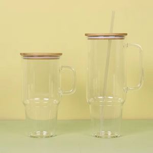 Vaso de Vidrio para Auto de 40 oz con Asa Resistente y Acabado Esmerilado para un Viaje con Estilo - Product Image 5