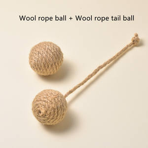 Corda interattiva di canapa gatto palla graffiare Anti-morso formazione comodo tocco auto-relax palla di canapa gatto giocattolo - Product Image 3