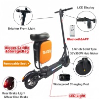 Trottinette électrique pliable avec cadre en acier, design étanche, contrôle par application, lumières LED colorées, moteur 350W, construction portable