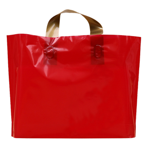 Bolsas de plástico transparente con asas <span class=keywords><strong>Bolsa</strong></span> de compras con asa de plástico reciclable Bolsas de plástico ecológicas personalizadas Bolsas pesadas - Product Image 1