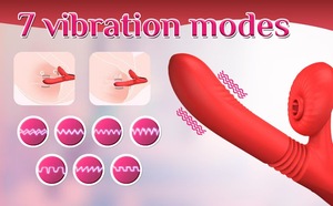 Vibratore in Silicone 7 potenti modalità di leccare la spinta funzione di riscaldamento giocattoli per adulti per donne nero di piacere erotico prodotto - Product Image 5
