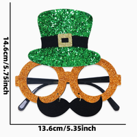 Mini chapeau haut de forme, accessoires amusants pour photomaton, lunettes de fête à thème irlandais, lunettes de dessin animé amusantes avec trèfle pour la Saint-Patrick