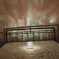 Projecteur d'ondulations d'eau rotatif intelligent pour maison connectée, veilleuse RVB 16 couleurs, lumière de cristal effet flamme pour salon, bureau, chambre à coucher