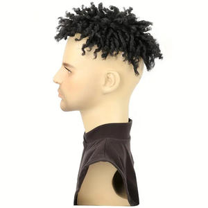 Black 3 ''Dirty Braid Hair Block Hip Hop Peluca de <span class=keywords><strong>pelo</strong></span> <span class=keywords><strong>corto</strong></span> <span class=keywords><strong>Afro</strong></span> Curl Dreadlock Pelucas de cabello <span class=keywords><strong>para</strong></span> hombre - Product Image 3