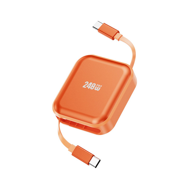 Wholesale PD 3.1 240W USB C to USB C Retractable Fast Charging Cable Colorful Tangle-Free Type C Data Cable