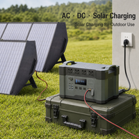 Station d'alimentation portable 2400W 1451Wh + panneau solaire 600W, kit générateur solaire rechargeable à charge rapide, prêt pour le camping et la pêche à domicile