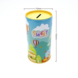 Custom Printed Round <b>Tin</b> Piggy Bank Kids Coin Saving Money Box Cartoon Pattern Tinplate Can Children Gift Money Storage <b>Tin</b> Can - Product Image 5