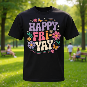 Camiseta Happy Fri-Yay con diseño gráfico divertido para el fin de semana, unisex, talla para adultos - Product Image 3