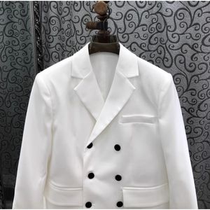 Haute qualité nouveau <span class=keywords><strong>Blazer</strong></span> manteaux 2025 printemps été femmes col cranté noir bouton poche Patchwork à manches longues blanc Blazers - Product Image 2