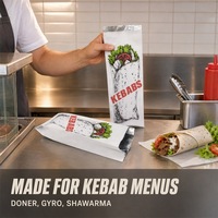 Sac d'emballage alimentaire pour kebab, personnalisé, imprimé en sérigraphie, écologique, réutilisable, imperméable, en papier kraft avec doublure en aluminium