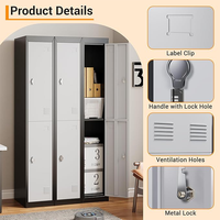 Système de casier intelligent en acier avec serrure électronique et serrure à clé, résistant aux intempéries, 2 portes, design moderne et durable pour usage professionnel