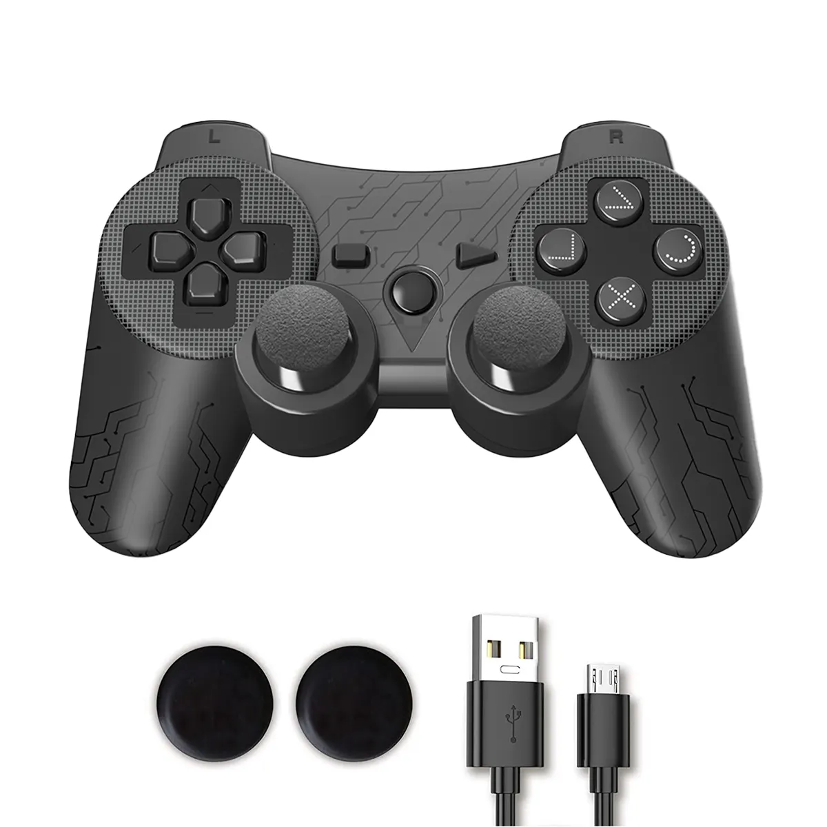 Nieuwe Stijl Leverancier Hoge Kwaliteit Draagbare Zwarte Gaming Draadloze Controller Gamepad Voor Ps3 Joystick