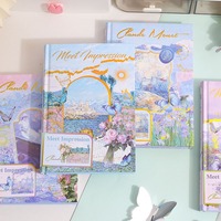 Cuaderno de Notas con Ilustraciones Impresas, Multifuncional, Páginas de Color, Tapa Dura de Cuero, Estilo Retro, Hermoso Diario, Regalo, 80 Páginas