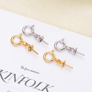 Accessoires DIY en argent S925 avec perle pour femme, support vide, fermoir à ressort, pendentif, collier, bracelet, chaîne de rallonge - Apprêts de bijouterie - Product Image 2