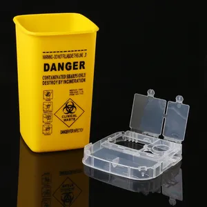 Keskin tek kullanımlık konteyner tıbbi atık emniyet yuvarlak ve kare kutu şırınga iğne kutusu