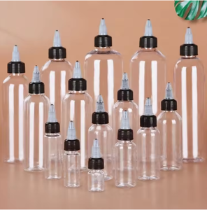 Clear PET cosmetic dropper <b>bottles</b> Cylinder shape cosmetic dropper <b>bottles</b> Black cap cosmetic dropper <b>bottles</b> - Product Image 3