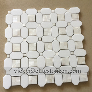 Pallas Water Jet Football Design madreperla conchiglia di <span class=keywords><strong>mare</strong></span> e tessere di mosaico in pietra di marmo bianco Thassos - Product Image 3