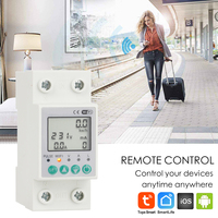 Tuya Smart Life Wifi Smart Energy Meter Pengukur Daya kWh Pelindung Kebocoran Arus Listrik dan Tegangan Lebih/Kurang Bekerja dengan Alexa Smart Home