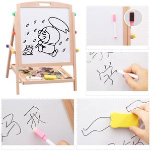 Pizarra pequeña de <span class=keywords><strong>doble</strong></span> cara para niños, tablero de dibujo de madera, <span class=keywords><strong>caballete</strong></span> de madera para preescolar - Product Image 4