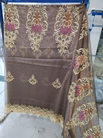 Tissu de rideau transparent turc brodé en polyester 100% de luxe d'usine pour le salon