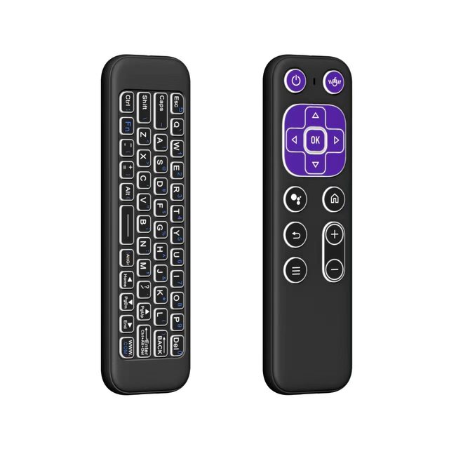 2-in-1 Air Mouse Remote Control with Mini Keyboard, Wireless IR Learning Code Remote for Android TV Box/PC/Projector
