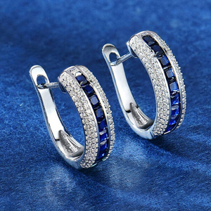 Orecchini a Cerchio con Accenti Blu per Donne, Accessori Classici per Uso Quotidiano - Product Image 1