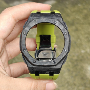 Kit de modification populaire haut de gamme Xinying multicolore 44mm Ga2100 avec boîtier de montre de remplacement en fibre de carbone et bracelet en caoutchouc silicone, compatible avec - Product Image 4