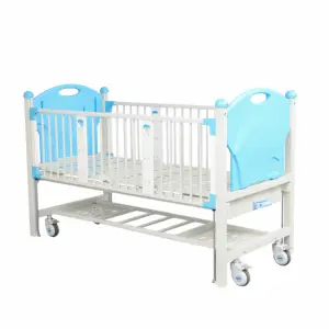 Fabrika bebek hastane beşik Metal bebekler klinik tıbbi yatak çocuklar çocuk pediatrik yatak tekerleri üreticileri