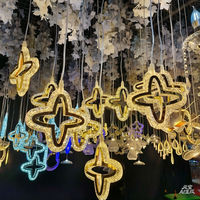 Accessoires de mariage, guirlandes lumineuses en acrylique à 10 têtes en forme de lune, décoration de mariage romantique créative pour parc, lampes décoratives, vente en gros