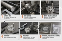 Plaque de distribution de flux en acier inoxydable 304 usinée CNC pour équipement de distribution de fluides, disque de dispersion rotatif de précision sur mesure