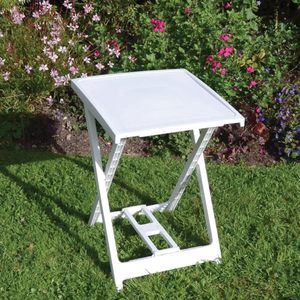 Mesa Plegable de Plástico para Exterior 50x47x65 cm Blanca Ahorra Espacio Fácil de Guardar - Product Image 3