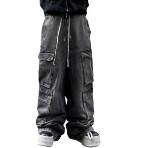 กางเกงยีนส์เดนิมทรงคาร์โก้เอวกลางขาบานสไตล์วินเทจแบบสโตนวอชสั่งทำขายส่งขนาด 14 ออนซ์สำหรับผู้ชาย - Product Image 3