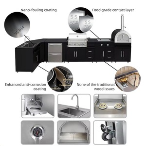Mueble de Cocina Modular para Exteriores OEM SS316, Resistente al Fuego, Duradero y Robusto, con Parrilla y Refrigerador - Product Image 4