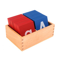 Matériel Montessori en bois, jouets éducatifs pour enfants, vente en gros, livraison directe, lettres en papier de verre, lettres arabes minuscules et majuscules