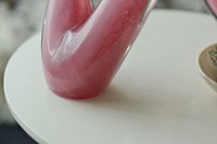 Sculpture en verre soufflé à la main rose, art abstrait en forme d'arche, design organique courbé, mascotte musicale, taille personnalisable pour maison moderne