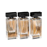 Flacon de parfum carré élégant en verre avec vaporisateur à pompe pour homme, parfum de créateur longue durée aux senteurs fruitées et florales pour usage quotidien