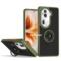 Lichicase mat givré béquille porte-anneau magnétique Anti gravité coque de téléphone pour Oppo Reno 11 pro couverture arrière