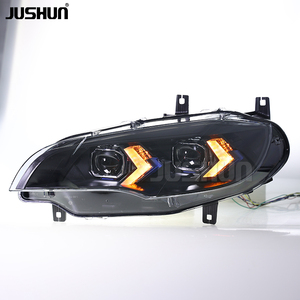 Conjunto de Faros Delanteros LED JUSHUN para <span class=keywords><strong>BMW</strong></span> X6 E71 2008-2014, Faros Delanteros Mejorados de Alto Brillo en Forma de Flecha - Product Image 3