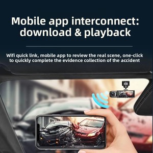 Cámara para Coche IPS de 3.16 Pulgadas y 1080P con Gran Angular de 140° °   Cámara WiFi Gran Angular de 128G TF con Detección de Movimiento y Registro de Fecha - Product Image 3