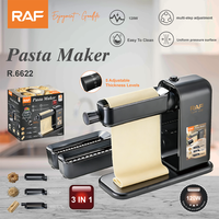 Machine à pâtes électrique 120W avec 5 niveaux d'épaisseur réglables et 3 accessoires en 1 pour la préparation de pâtes fraîches à la maison R.6622